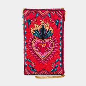 💗Back in Stock 💗 Mary Frances Pure Passion Pink Beaded Crossbody Clutch Handbag